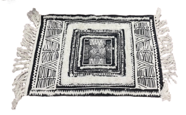 Mat Fringed black 60x90