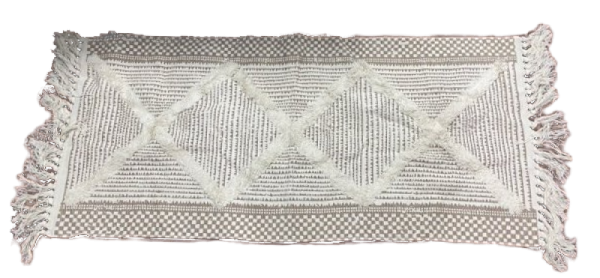Mat fringed khaki 60x130