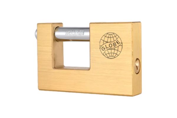 Globe Brass Rectangle Padlock 90mm