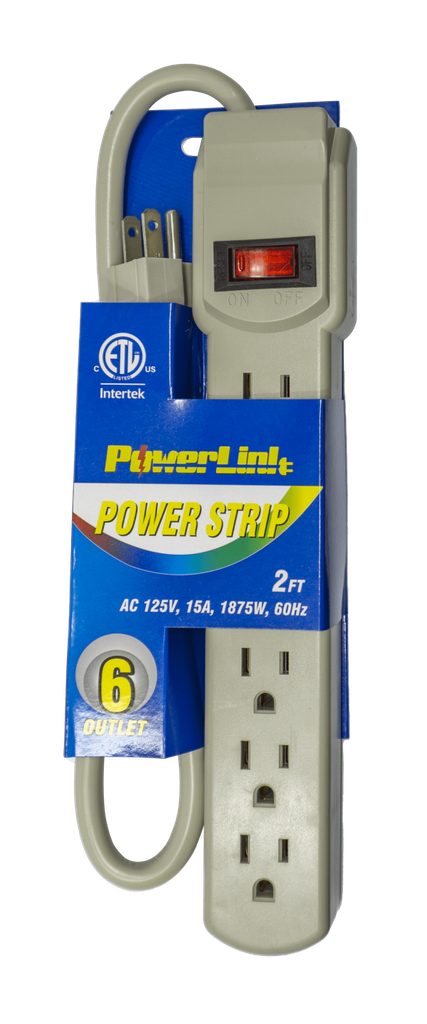 Power Strip 6 Plug 2ft
