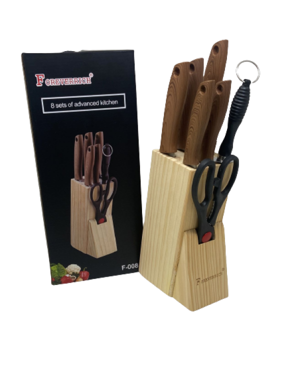 Knife Set Wooden Block 7pc