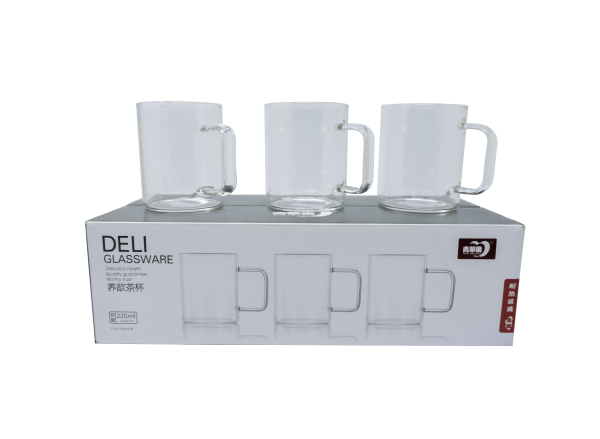 Tempered glass mugs 200ml 6pc