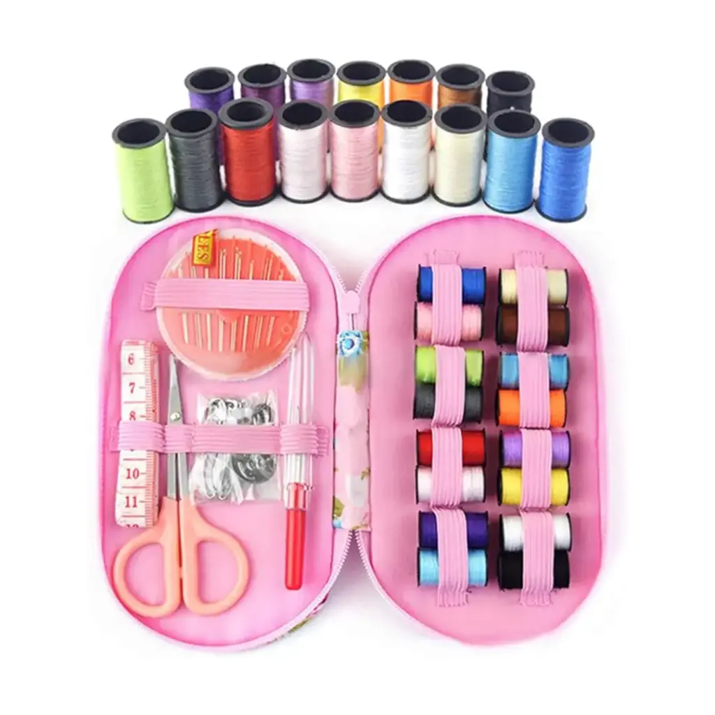 Mini Sewing Kit 16 Spools Thread with  Case for Travelers