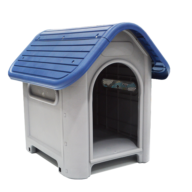 PLASTIC DOG HOUSE 74X57X66CM GREY/BLUE