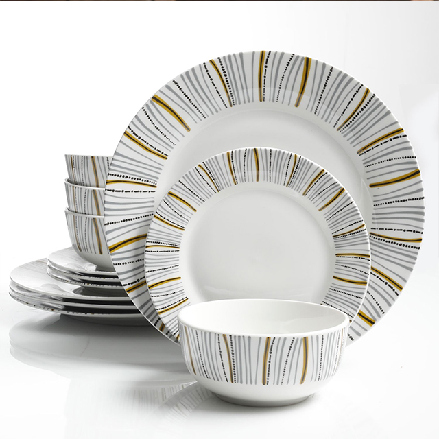 GIBSON CLASSIC BURST 12PC DINNERWARE SET