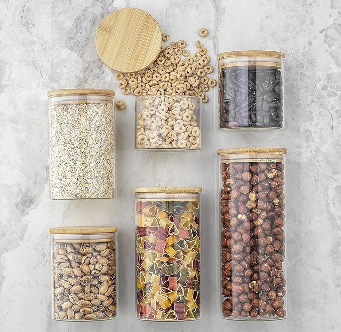 6 Piece Round Glass Storage Set
