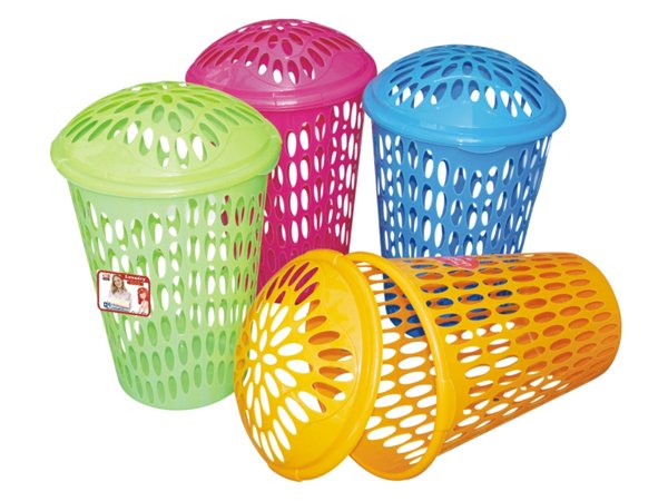LAUNDRY BASKET W LID 55L