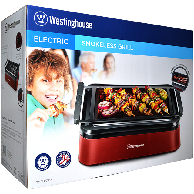 WESTINGHOUSE 1650W SMOKELESS ALUMINUM GRILL RED
