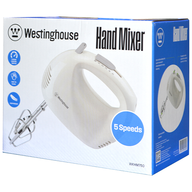 WESTINGHOUSE 5 SPEED HAND MIXER WHITE