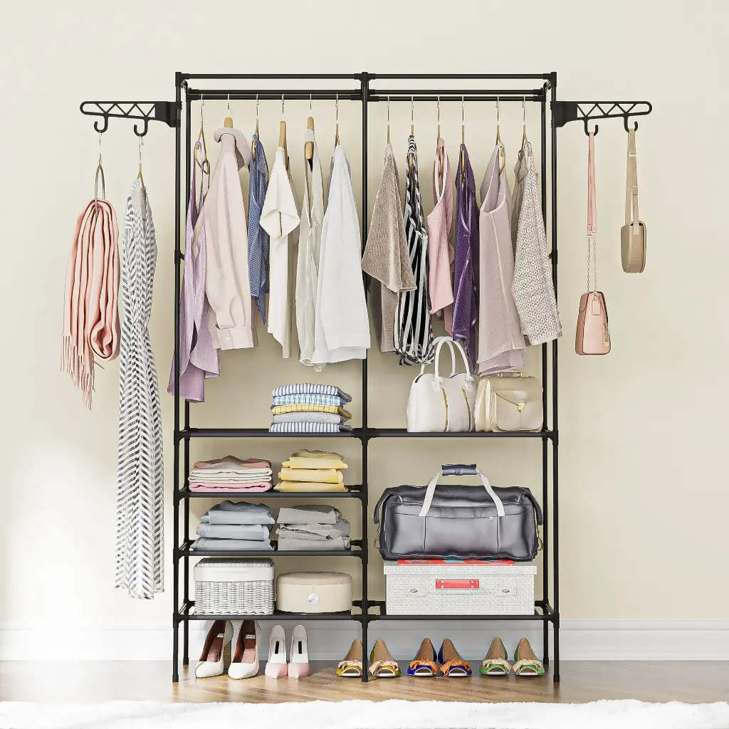 METAL MULTI-FUNCTIONAL CLOTHES & HAT RACK 107x36x173CM
