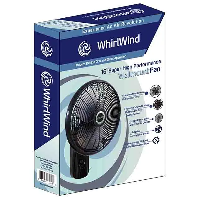 WHIRLWIND 16" HIGH PERFORMANCE WALL FAN W/CORD 3 FIN