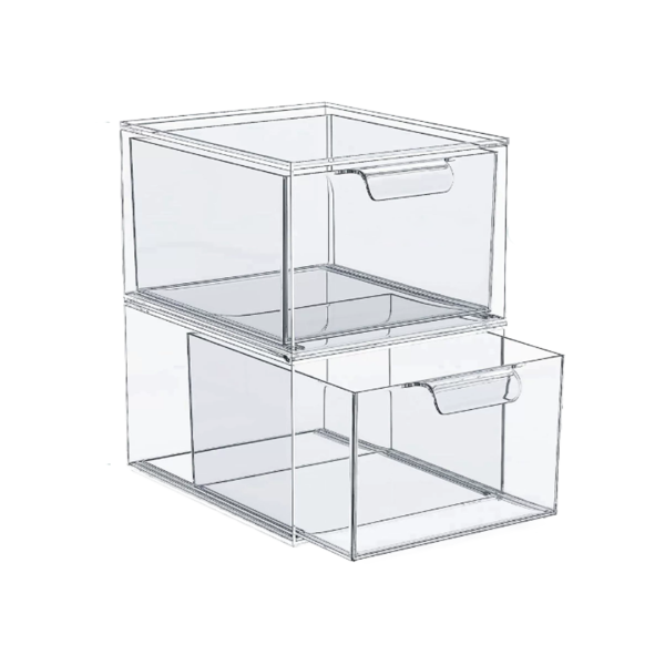 Clear Acrylic Storage Box 2 Layer