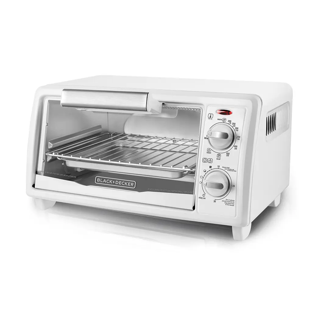 BLACK & DECKER 4 SLICE TOASTER OVEN WHITE 