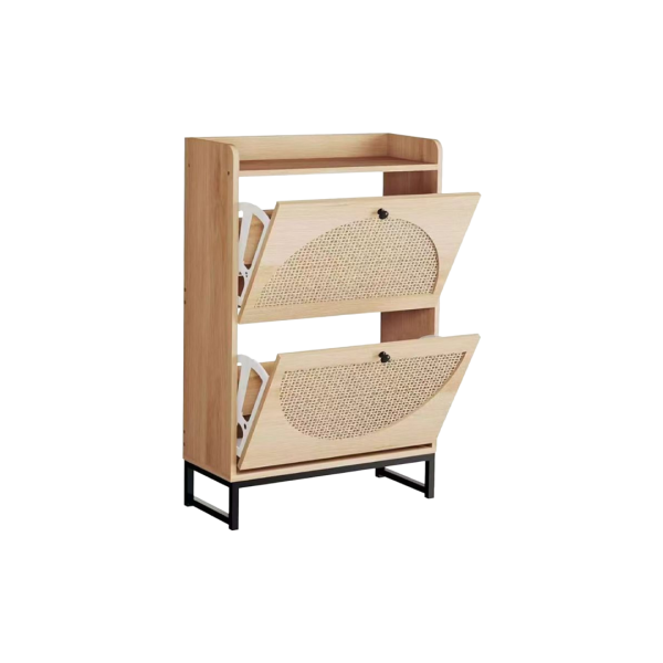 Beige 2 Door  Shoe Cabinet 