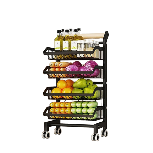 PANTRY BASKET WITH WHEEL 4 TIER