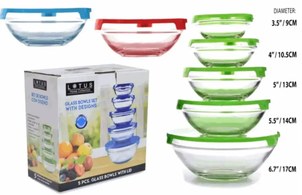 5pc Glass Bowl Set