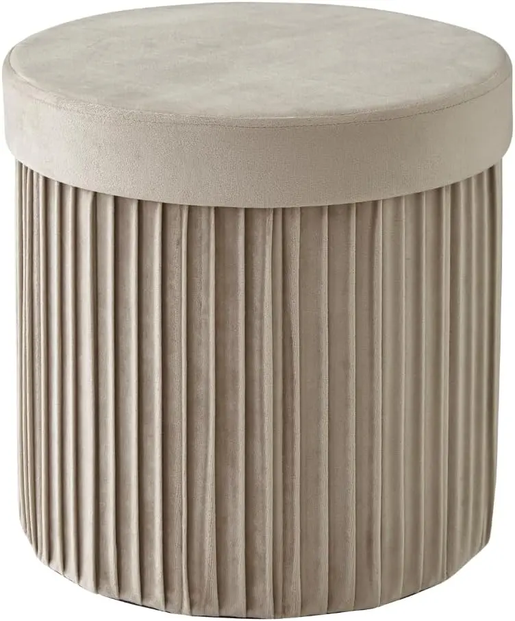 Velvet Storage Ottoman