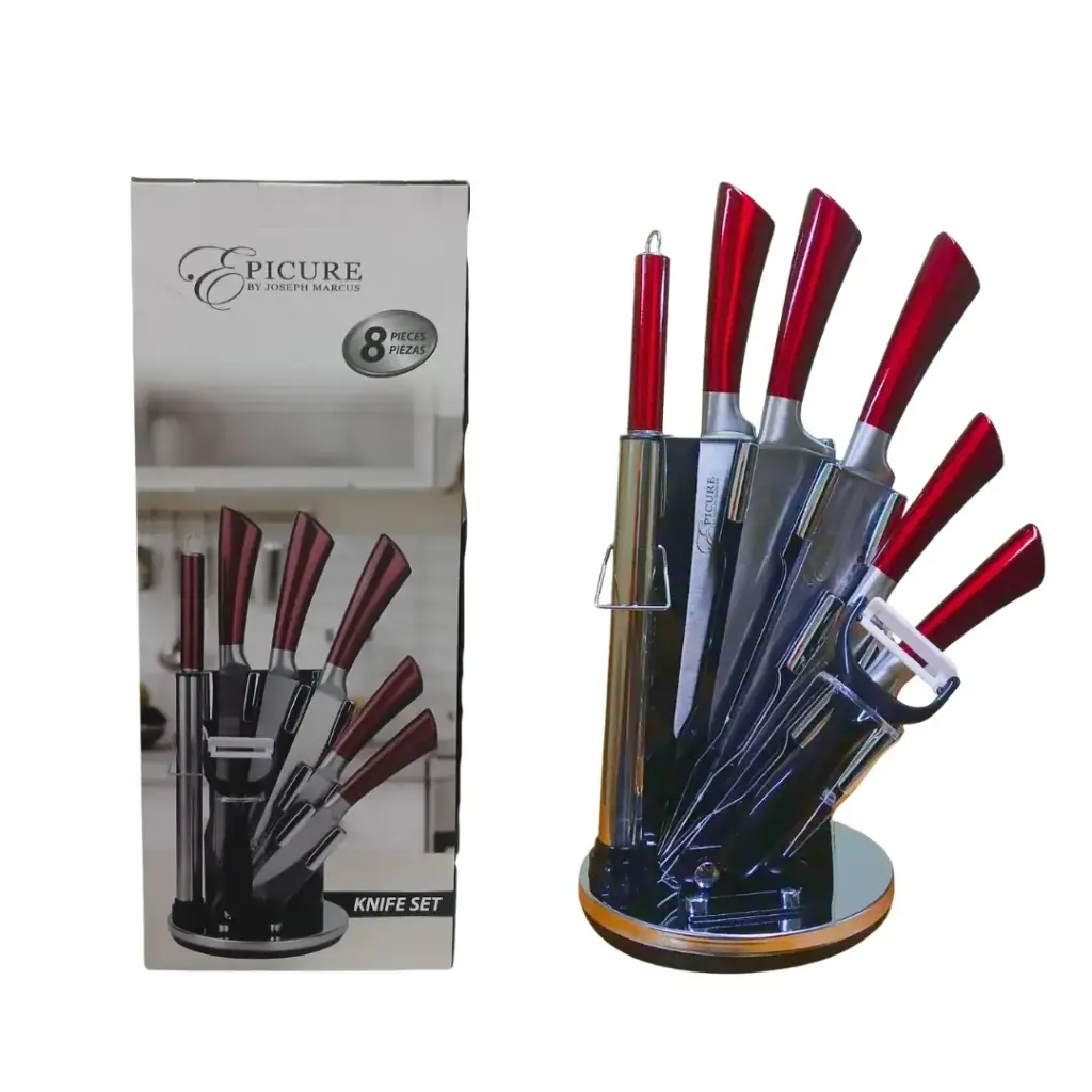 8pc Rotating Knife Set