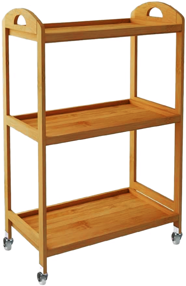 BAMBOO KITCHEN CART WITH WHEEL 3 LAYER