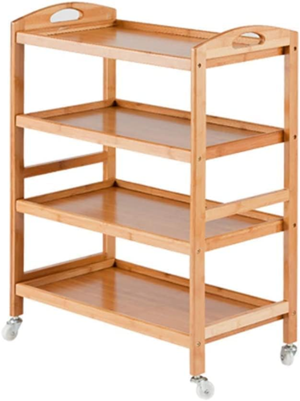 BAMBOO KITCHEN CART WITH WHEEL 4 LAYER