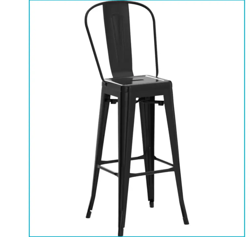 BAR STOOL IRON WITH BACK REST