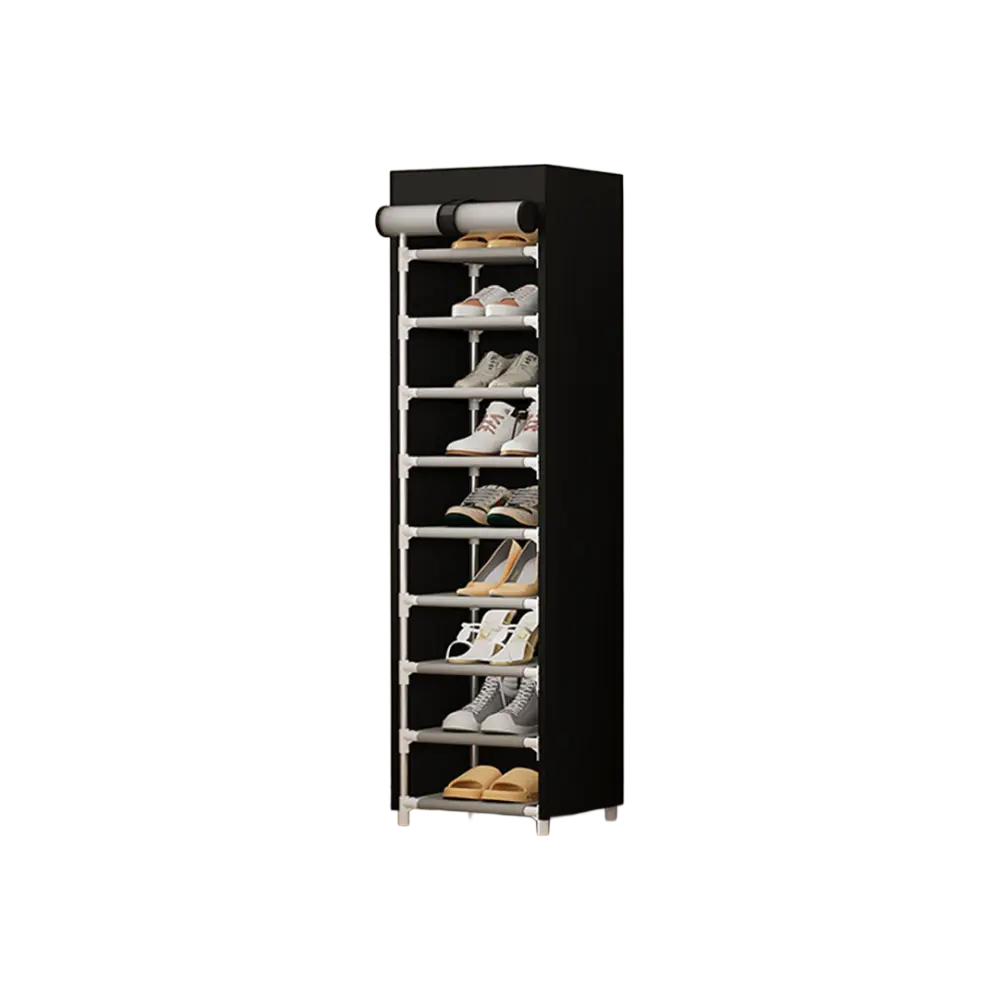 9 Cubby Covered Shoe Rack