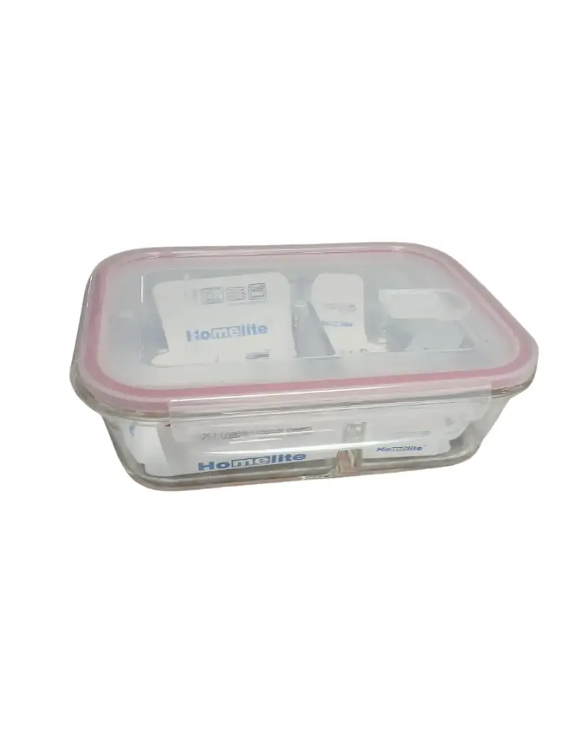 1480ml 2 Compartment Glass Container
