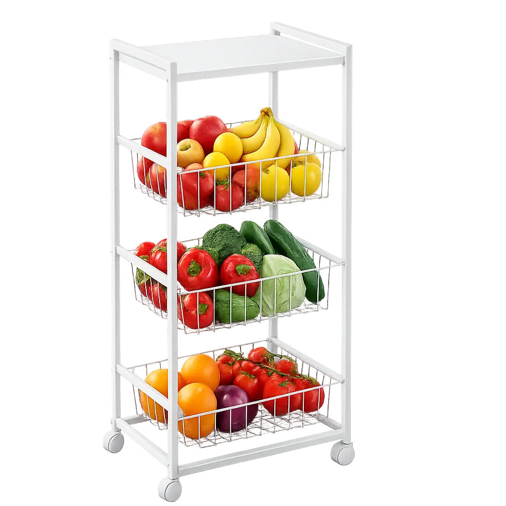3 Tier Metal Shelf on Wheels