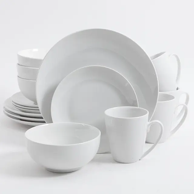 Gibson Home 16 Piece Ogalla Dinnerware Set, White 