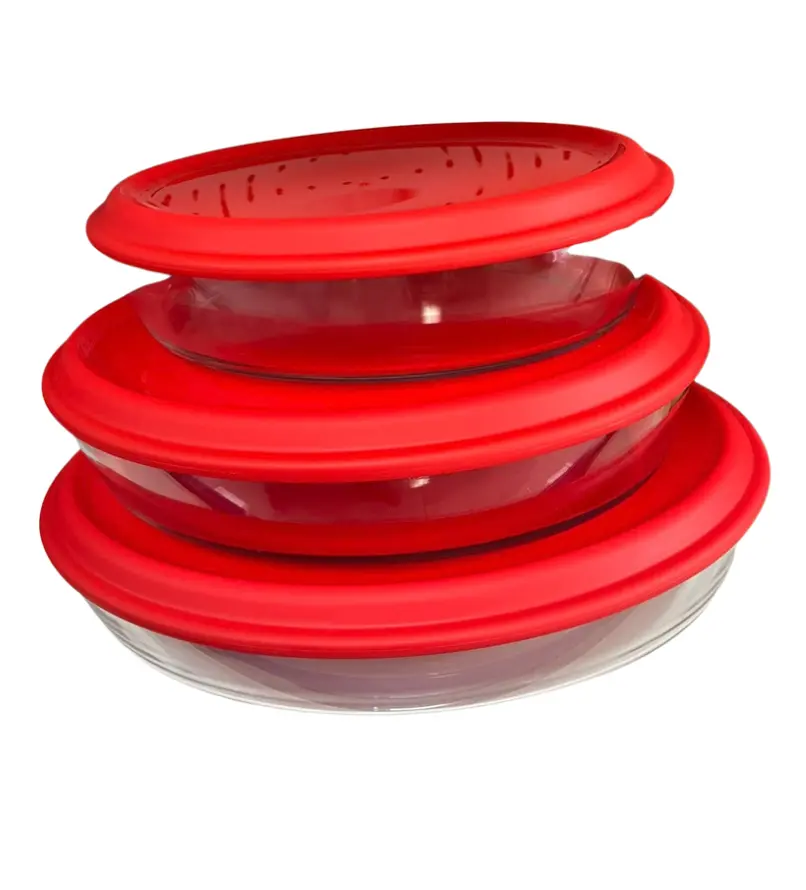 3pc Oval Glassware Set