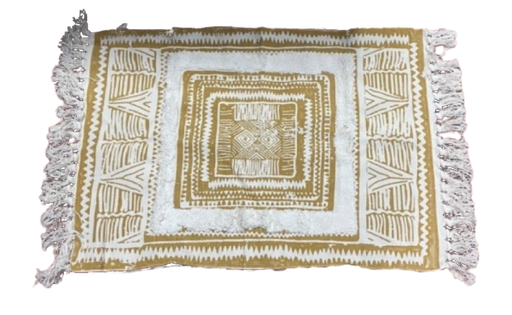 [110381] Mat fringed Mustard 60x 90