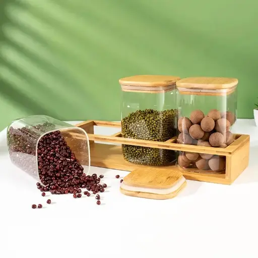 Glass Storage 3PC set