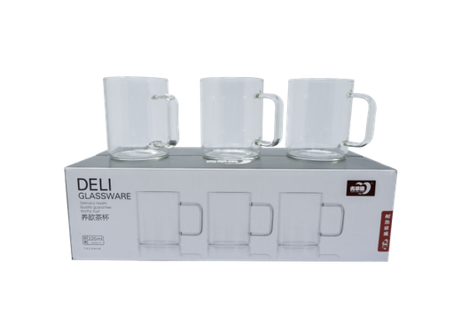 [253767] Tempered glass mugs 200ml 6pc