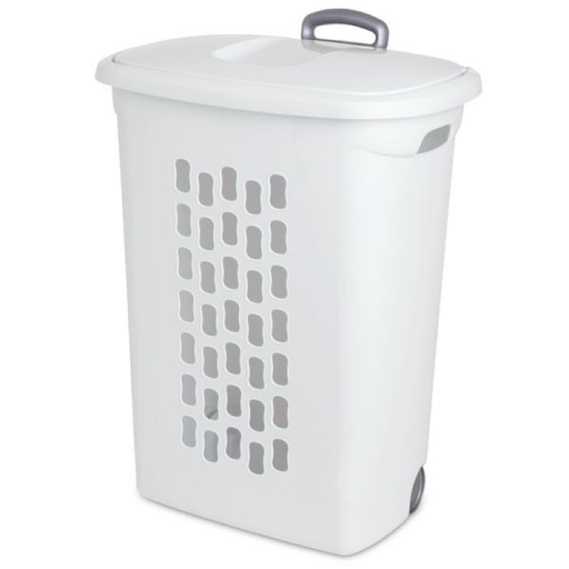 [290007] WHEELED HAMPER WHITE