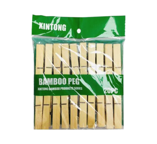 [253827] Bamboo Clothes Peg 6cm 20pc 