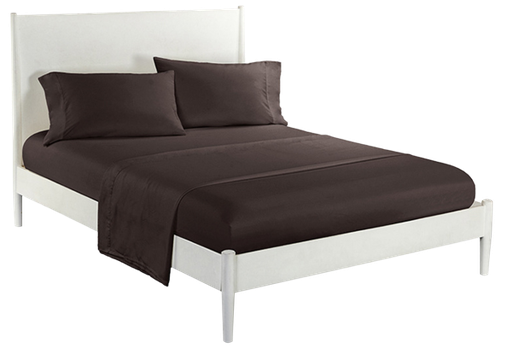 [253741] BED SHEET FULL 4PC BROWN