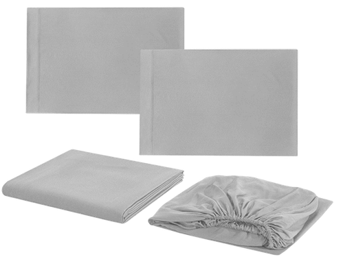 [253737] BED SHEET FULL 4PC GREY