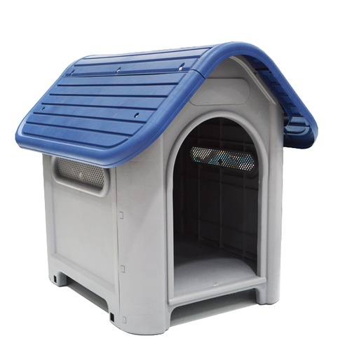 [20016507] PLASTIC DOG HOUSE 74X57X66CM GREY/BLUE