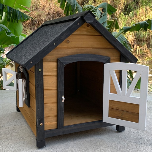 [20019905] WOODEN PET HOUSE 25.4X28.2X25 INCH
