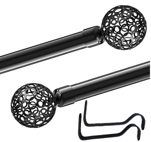 [111116] EXPANDABLE CURTAIN RODS WITH FINIALS