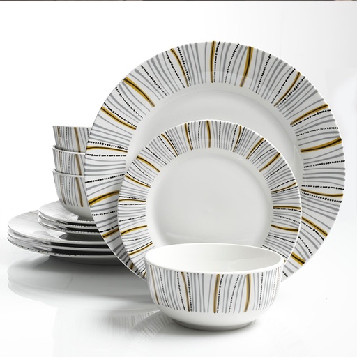 [11692912] GIBSON CLASSIC BURST 12PC DINNERWARE SET