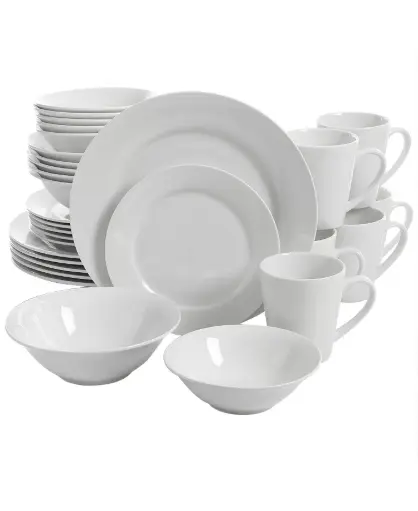 [1183233] GIBSON NOBLE COURT 30PC DINNERWARE SET, WHITE