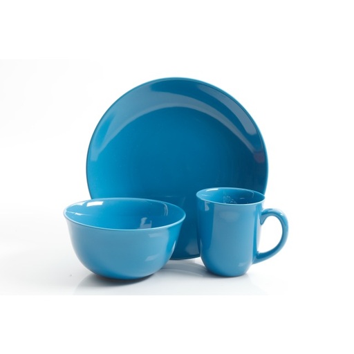 [12726712] GIBSON MERCER 12PC DINNERWARE SET BLUE ROUND