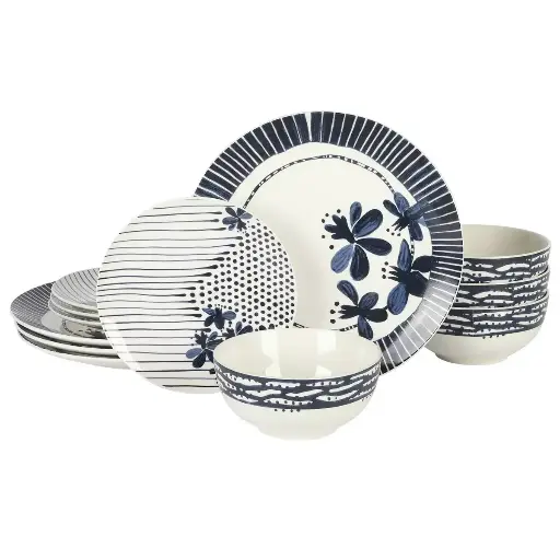[13658712] GIBSON PORT ELIZA 12PC DINNERWARE SET