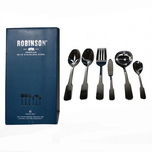 [101064] SERVING SET 6PC FINE 18-10 STAINLESS STEEL ELLSWORTH
