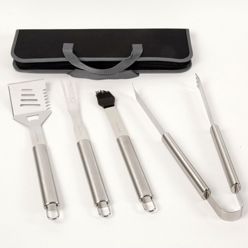 [9216005] GIBSON GRILL BASICS 4PC BBQ TOOL SET PACKED IN CANVAS BAG