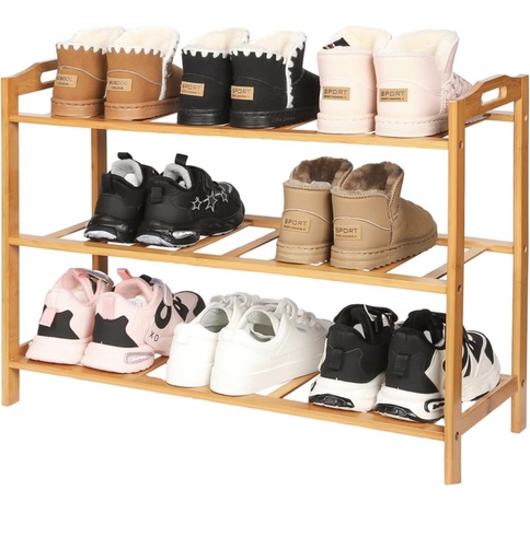 [34688] 3 Tier bamboo Shoe rack