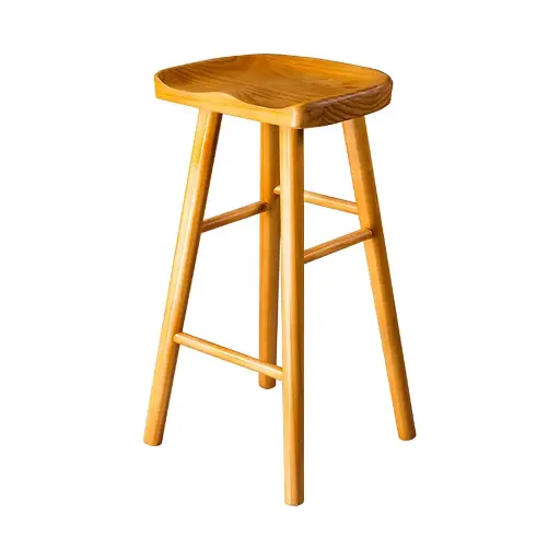 [253959] Wooden Bar Stool Ergonomic