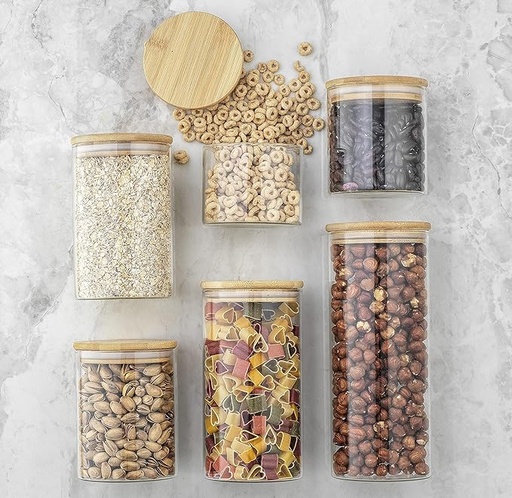 [987367] 6 Piece Round Glass Storage Set