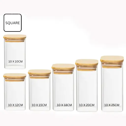 [273485] 6 Piece Square Glass Storage Set